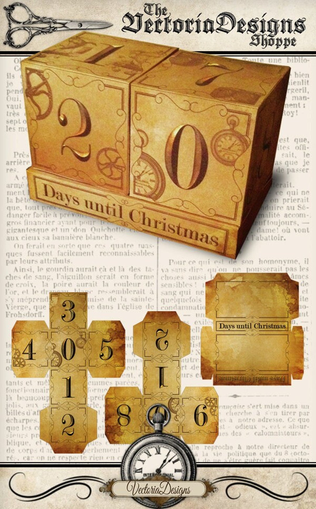 Steampunk Countdown Timer Christmas Countdown Blocks, Steampunk Christmas, Christmas Decor ...