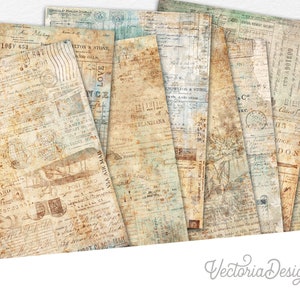 Vintage Ephemera Paper Pack, Vintage Paper Pack, Ephemera Papers, Digital Paper, Printable Paper Pack, Crafting Paper, Junk Journal - 002822