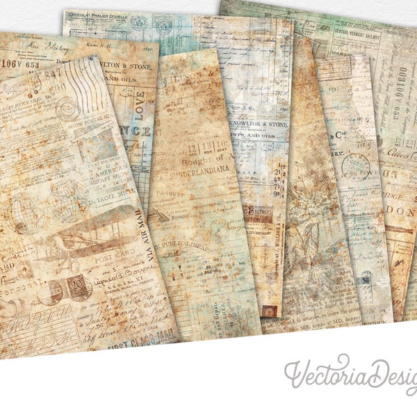 Vintage Ephemera Paper Pack, Vintage Paper Pack, Ephemera Papers, Digital Paper, Printable Paper Pack, Crafting Paper, Junk Journal - 002822