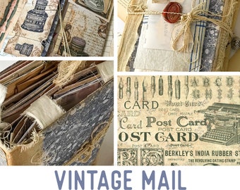 Vintage Mail Crafting Printables Kit, Vintage Post Junk Journal, Vintage Embellishments, Paper, Printable Journal, Journal Tutorial - 002381