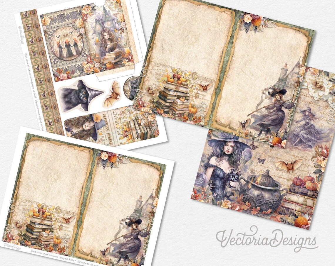 Victorian Witches Junk Journal Kit ADD-ON, Printable Craft Kit With ...