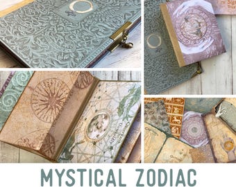 Mystical Zodiac Crafting Printables Kit, printable junk journal kit, zodiac, astrology, journal embellishments, craft kits - 002250