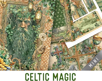 Celtic Magic Junk Journal Kit MINI, Celtic Crafting Printables Celtic Embellishments Printable Celtic Paper Celtic Junk Journal 003687