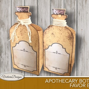 Apothecary Bottle Favor Bag, Halloween Bag, Halloween Decor, Halloween Apothecary, Printable Bag Favor, Crafting Decor, Halloween 001764