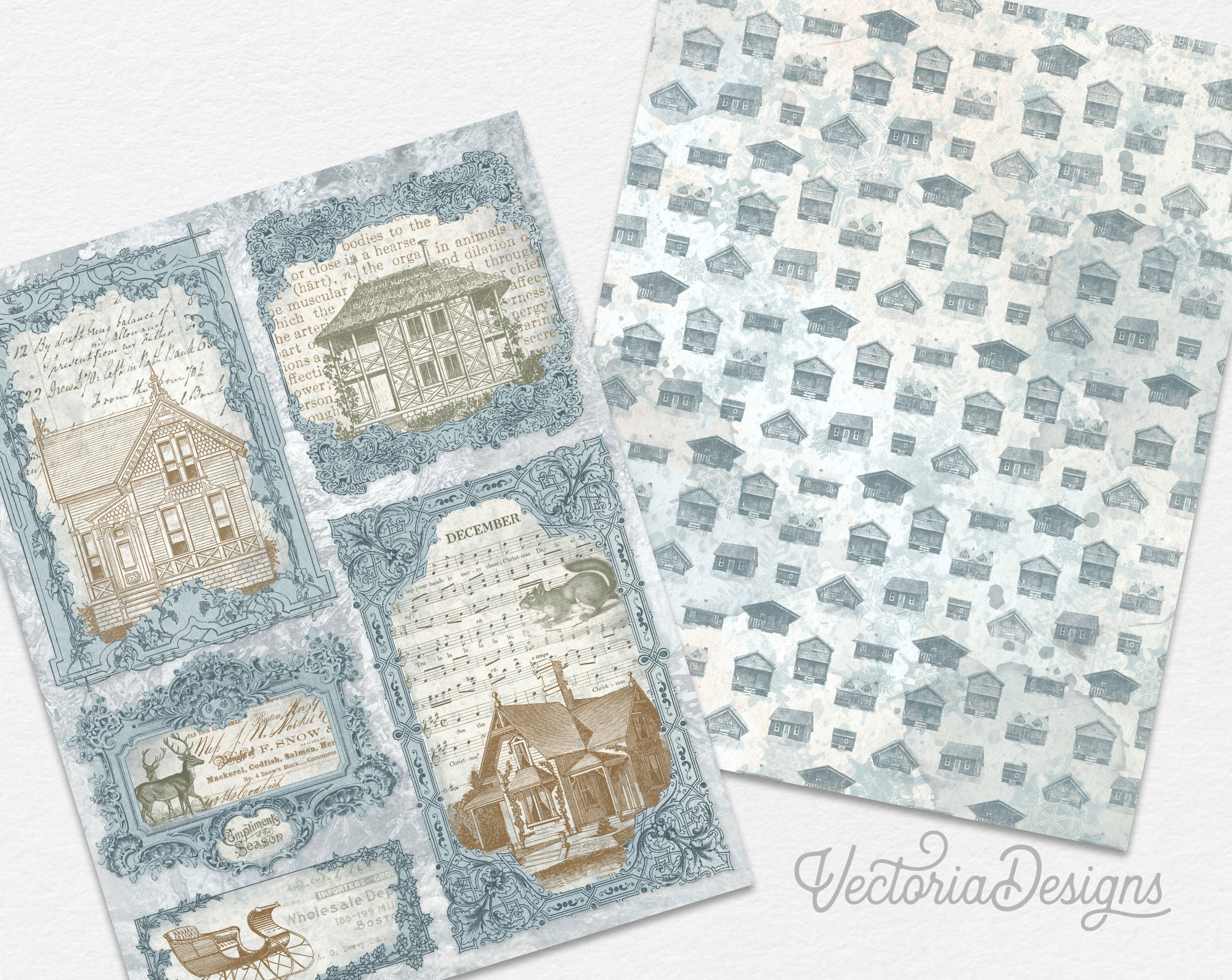 Winter Cottage Paper Pack 002441 NEW