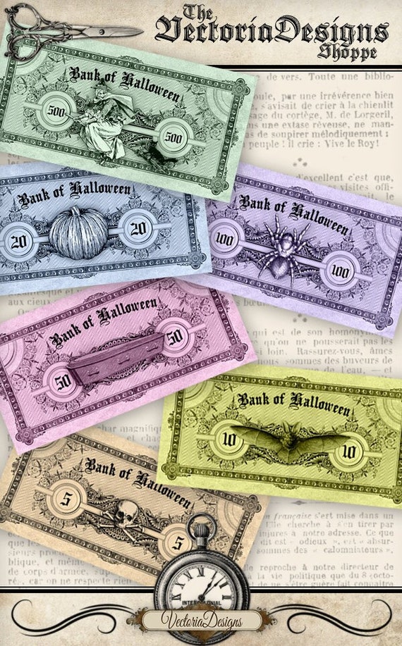 halloween fake money printable money halloween games etsy