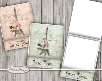 Eiffel Tower Notebook, Paris Notebook, Matchbook Digital, Printable Paper Craft, Notebook Cover, Wrapping Paper, Ephemera Paris 001487