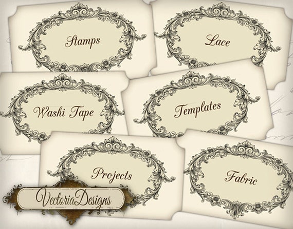 Craft Room Labels Organization Printable Instant Download Digital Collage Sheet Vd0398