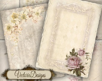 Shabby ATC images digital background instant download printable collage sheet VD0187