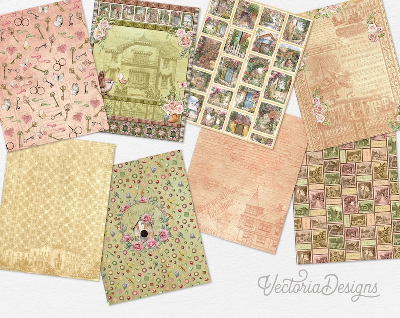 Cozy Cottage Journal , Vintage Planner Printables, Junk Journal Kit, Journal Ephemera, Scrapbook Journal, Cottagecore Journal 002237 image 6