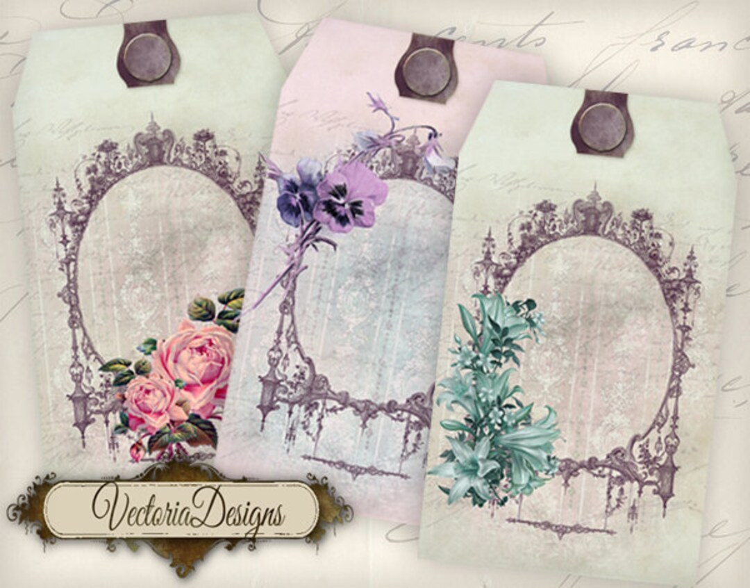 Buy Flowers Tags Instant Download Printable Gift Tags Digital Collage ...