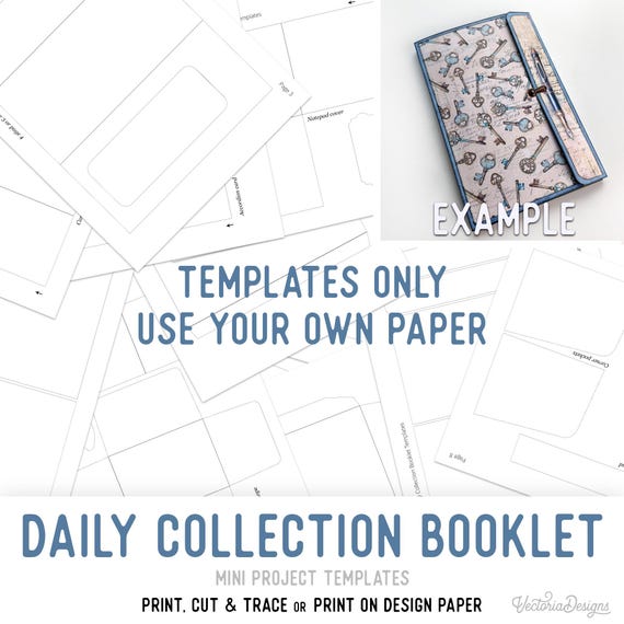 Daily Collection Booklet Templates Mini Booklet Craft Kit Quick Project Junk Journal Element Printable Craft Handmade Gift DIY Gift 003689