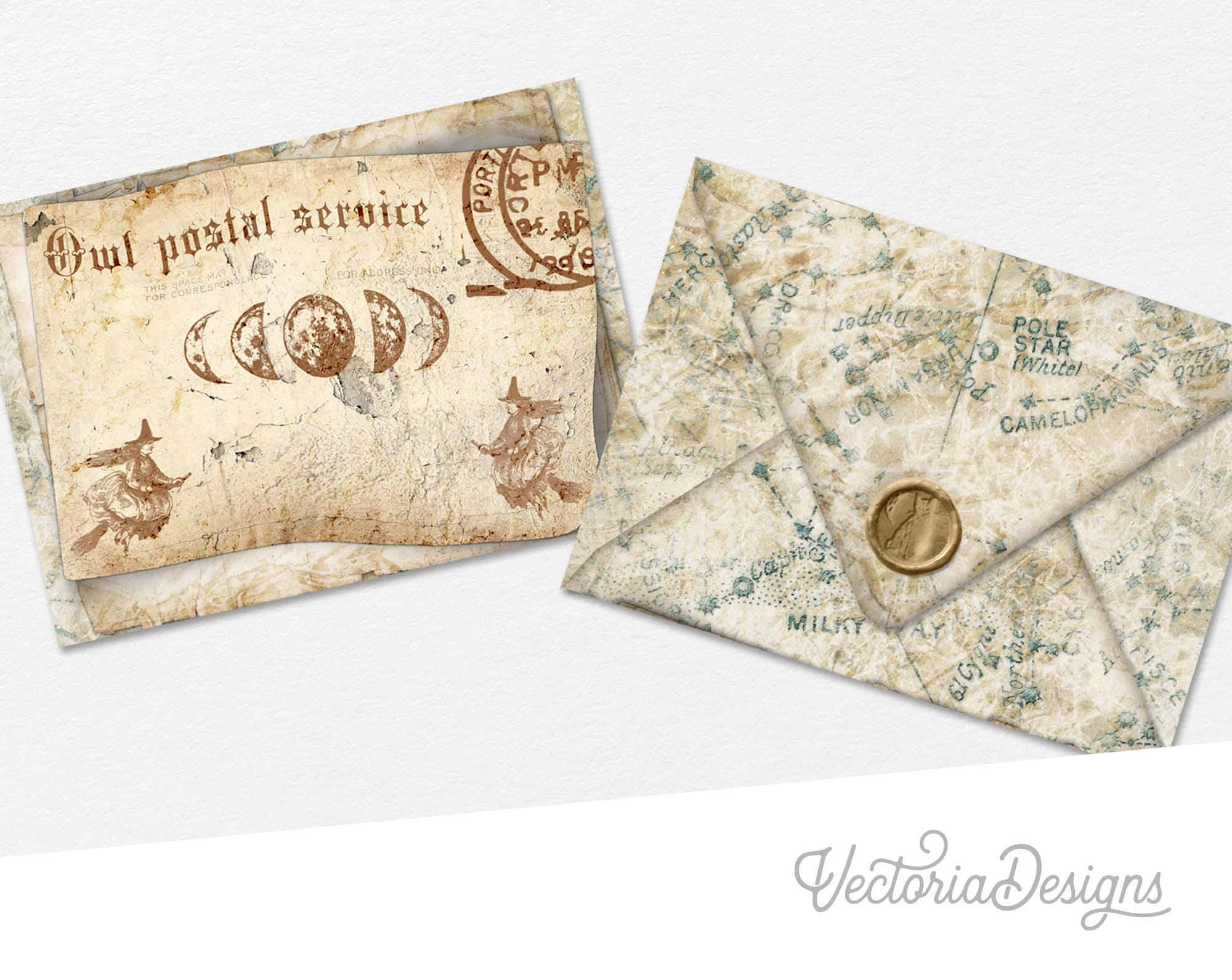 Magic Envelopes Printable Magic Envelopes Vintage Envelopes Magic Scrapbook  Ephemera DIY Envelopes Journal Ephemera Crafts - 002543