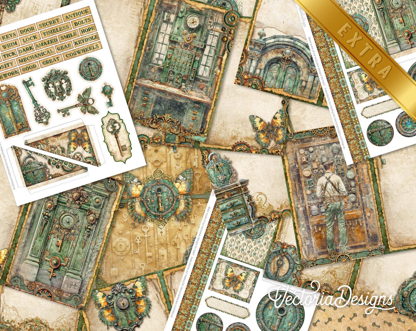 The Timekeeper Junk Journal Kit DELUXE, Steampunk Junk Journal Craft ...