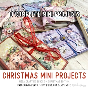 Mini Projects 4 Christmas Crafting Bundle DIY Craft Kits Printable Craft Kit Weekend Crafts DIY Mini Folio DIY Booklet Handmade Gift 003188