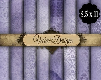 Purple Paper, Digital Paper, Valentines Paper, Shabby  Paper, Wrapping Paper, Damask Paper, Grunge Background, Valentine Collage 000698