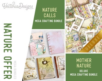 Nature Offer Nature Junk Journal Kit Nature Printables Printable Nature Papers Junk Journal kit Journal Pages Ephemera Craft Kit 003048
