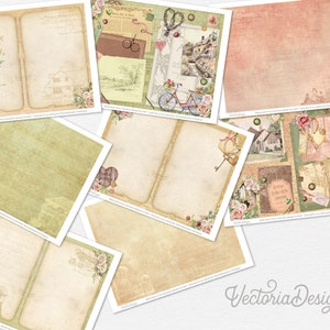 Journal cottage confortable, imprimables de planificateur vintage, kit de journal indésirable, journal éphémère, journal de scrapbooking, journal Cottagecore 002237 image 3