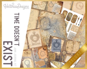 Time Doesn't Exist DELUXE Junk Journal Kit, Journal Printables, Ephemera Junk Journal, Junk Journal Supplies, Leonardo Da Vinci 002278