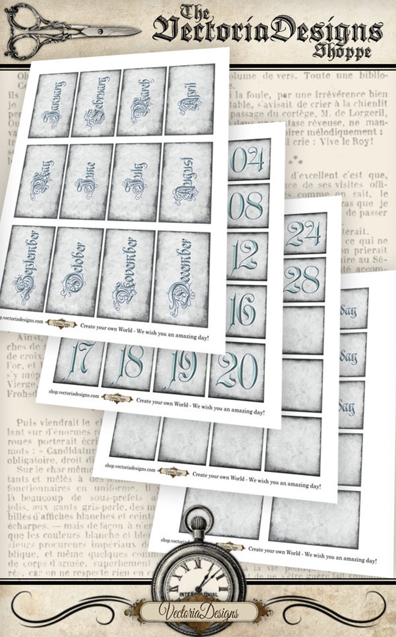 Eternal Calendar Labels Printable Paper Crafting Scrapbooking Etsy Eternal Calendar Labels Printable Paper Crafting Scrapbooking Etsy