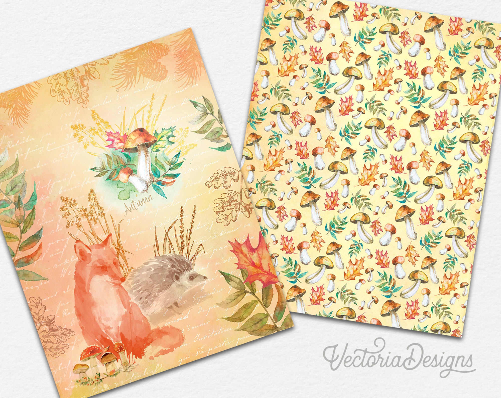 Watercolor Autumn Paper Pack Fall Paper Pack Fall - Etsy