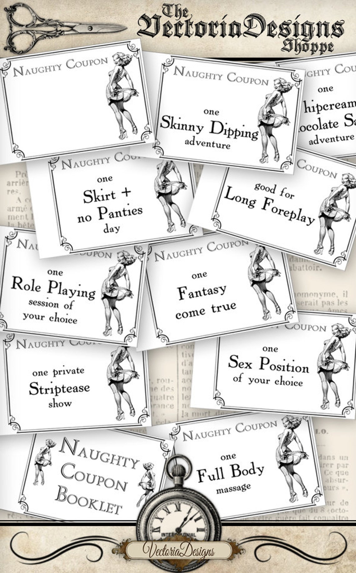 Naughty Coupons Book Mens Gift Printable Coupons Adult | Etsy