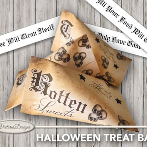 Printable Halloween Favor, Halloween Treat Box, Halloween Gift Bags, Digital Paper Halloween, Trick Or Treat Box, Favor Bags 001651