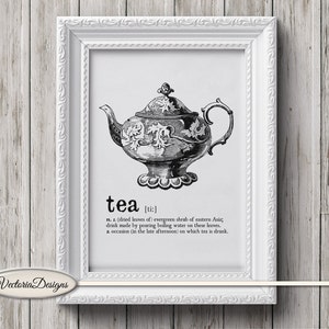 Teapot print printable art black and white print dictionary digital print printable instant download digital collage sheet - 000621