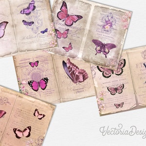 Beloved Butterflies Junk Journal Kit, Junk Journal Supplies, Junk Journal Printables, Butterfly Decor, Junk Journal Ephemera, DIY Kit 002218 image 3