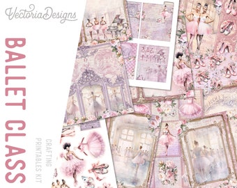 Ballet Class Junk journal Kit Crafting Printables Kit Ballet Junk Journal Ballet Embellishments Ballet Paper Ballet Craft Kits DIY 003038