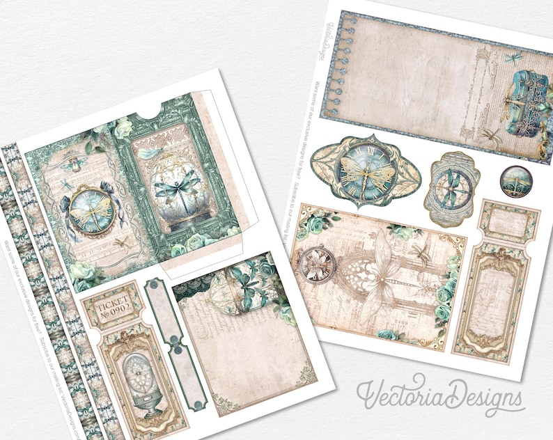 Gothic Dragonflies Junk Journal Kit ADD-ON, Printable Craft Kit With ...
