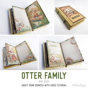 Otter Family DIY Mini Book Printable Craft - 003966