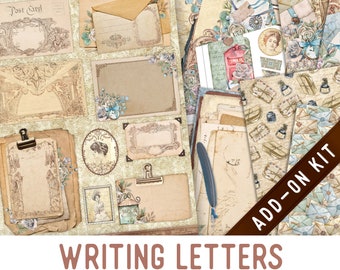 Writing Letters Junk Journal Kit ADD-ON, Printable Junk Journal Pages Printable Junk Journal Kit Craft kits Vintage Junk Journal 003217