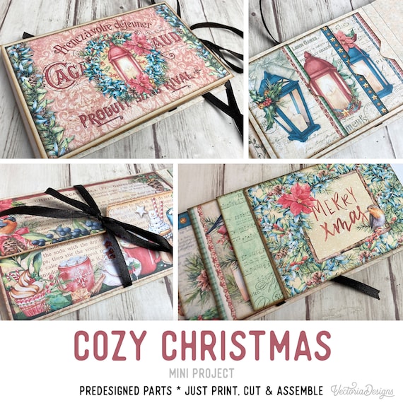 Christmas Mini Project Booklet Craft Kit Folio Kit Vacation Christmas Crafts Junk Journal Add On Printable Craft kits Printable Gift 003168