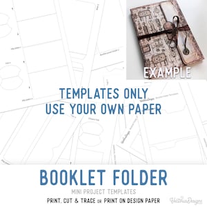 Booklet Folder Templates Mini Booklet Craft Kit Quick Project Junk Journal Element Printable Craft kit Handmade Gift DIY Gift 003590