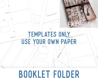 Booklet Folder Templates Mini Booklet Craft Kit Quick Project Junk Journal Element Printable Craft kit Handmade Gift DIY Gift 003590