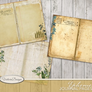 Ephemera Journal Pages, Printable Journal Pages, Digital Journal Pages ...