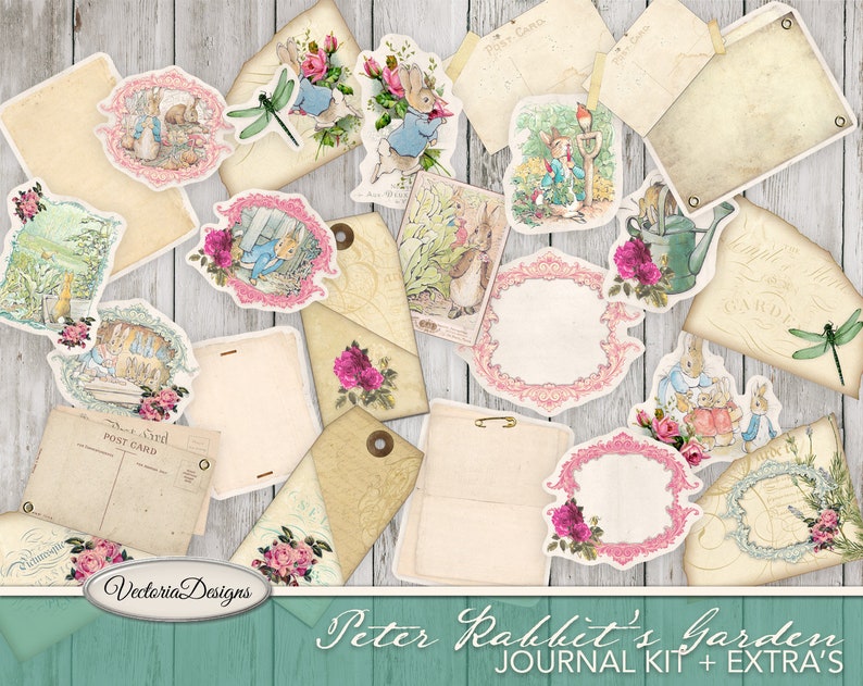 Peter Rabbit Garden Journal Kit, Printable Journal Kit, Junk Journal ...