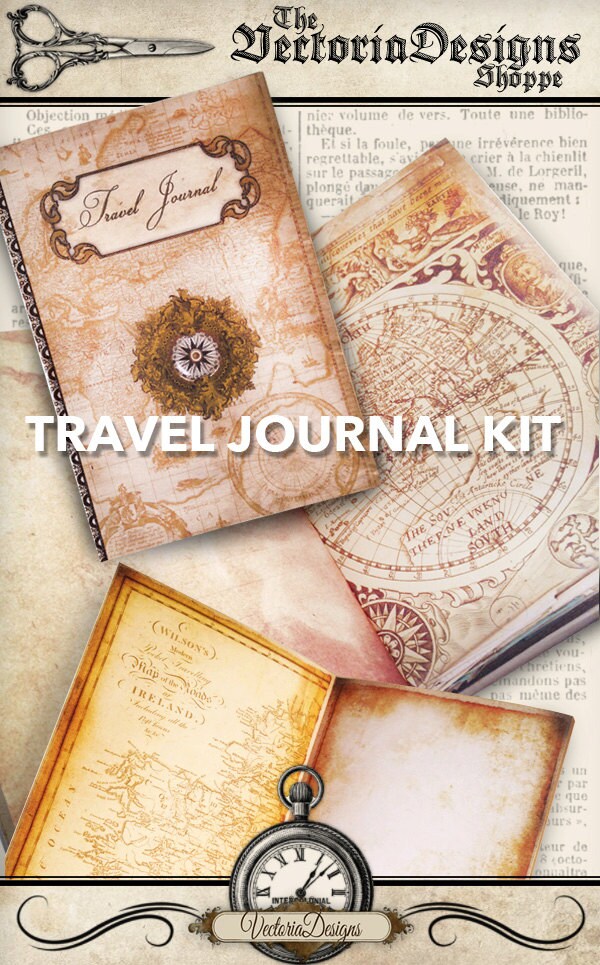 Travel Journal Kit Printable Junk Journal Digital Journal Kit 