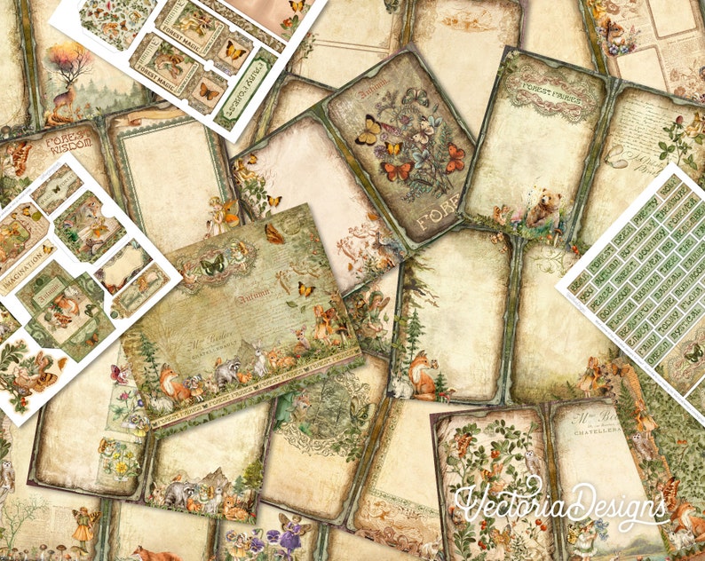 Forest Fairies Junk Journal Kit, Printable Junk Journal Kit Fairies ...