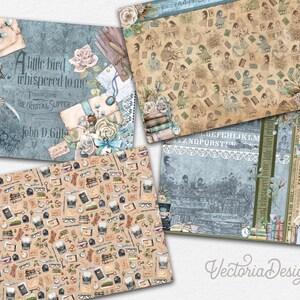 Book Lovers Horizontal Paper Pack, Printable Paper Pack, Landscape Paper Pack, Scrapbook Paper Pack, Decorative Paper, Digital Paper 002664 image 7