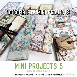 Mini Projects 5 Crafting Bundle DIY Craft Kits Printable Craft Kit Weekend Crafts DIY Mini Folio DIY Booklet Handmade Gift 003688