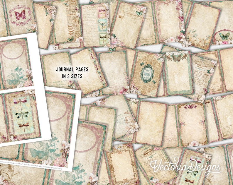 Dragonflies & Butterflies Junk Journal Kit, Crafting Printables ...