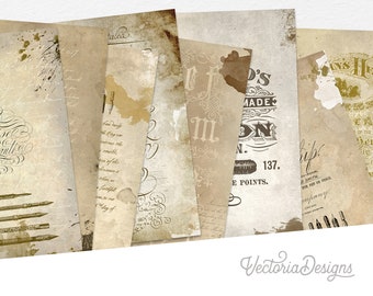 Writing Papers, Shabby  Decor, Grunge Papers, Background Paper, Decorative Paper, Vintage Style Papers, Paper Craft Art, Instant 001263