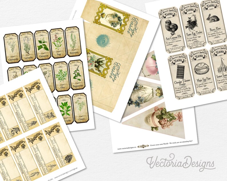 Mega Spring Bundle, Printable Paper, Scrapbook Journal, Mega Crafting Bundle, Collage Sheets, Spring Decoration Bundle, Ephemera 001739 image 7