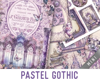 Pastel Gothic Junk Journal Kit MINI, Gothic Crafting Printables Gothic Embellishments Gothic Printable Paper Junk Journal Gothic 003669