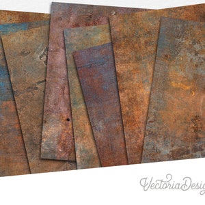 Rough Rust Paper Pack, Printable Paper Pack, Decorative Paper, Digital Paper, Antique Dark Academia, DIY Paper Pack, Scrapbook Paper 002123