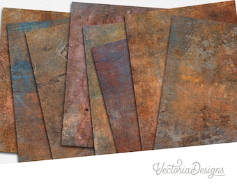 Rough Rust Paper Pack, Printable Paper Pack, Decorative Paper, Digital Paper, Antique Dark Academia, DIY Paper Pack, Scrapbook Paper 002123