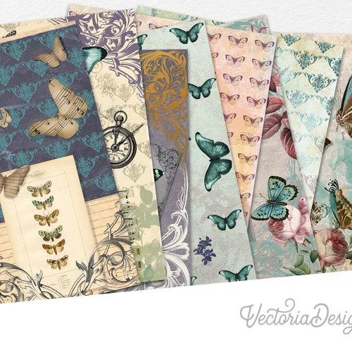 Butterfly Paper Pack Printable Paper Pack Digital Paper - Etsy