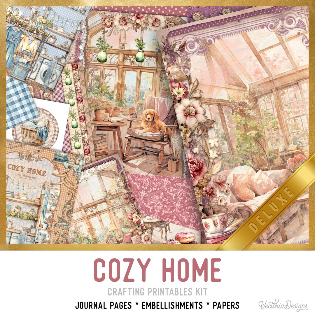 Cozy Home Junk Journal Kit DELUXE, Homemaking Crafting Printables Home ...